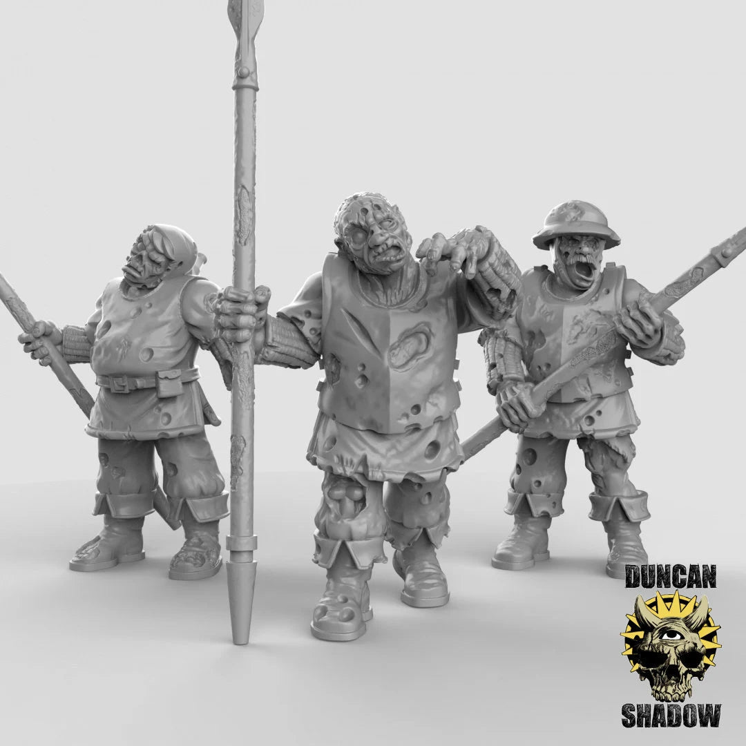 Human Zombies Miniature | Set of 3 - Tabletop RPG & D&D miniature. Perfect for wargaming & collectors