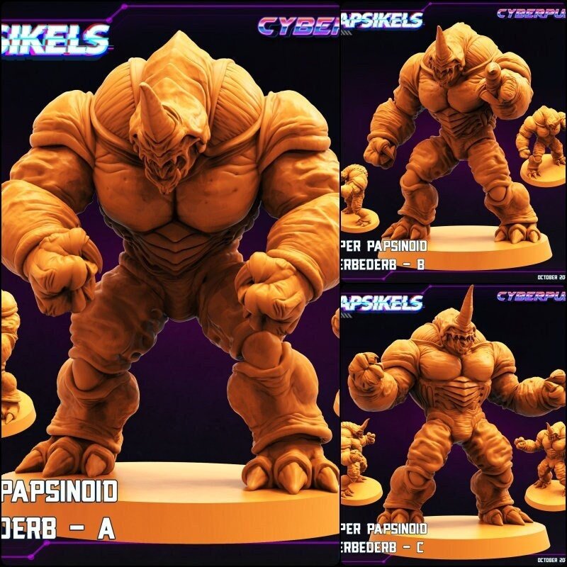 Hyper Papsinoid Berbederb Miniature | Full Set All Models - Tabletop RPG & D&D miniature. Perfect for wargaming & collectors