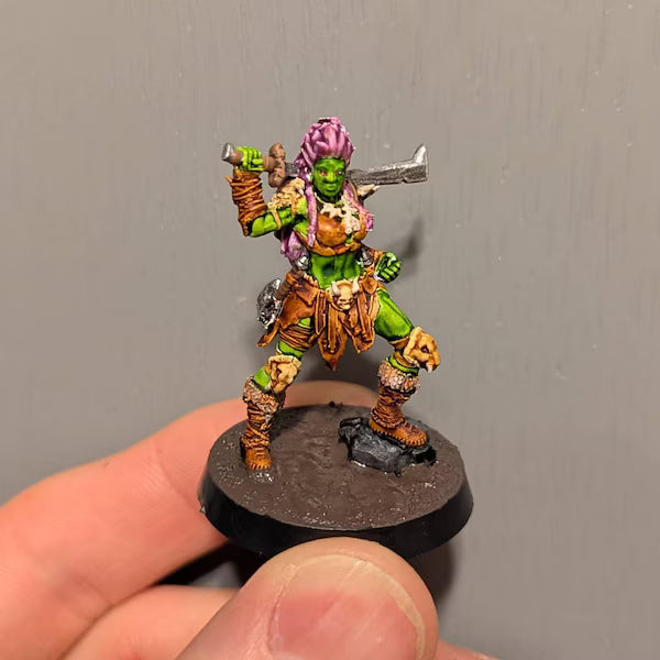 Female Orc Adventurer Miniature | Full Set All Models - Tabletop RPG & D&D miniature. Perfect for wargaming & collectors