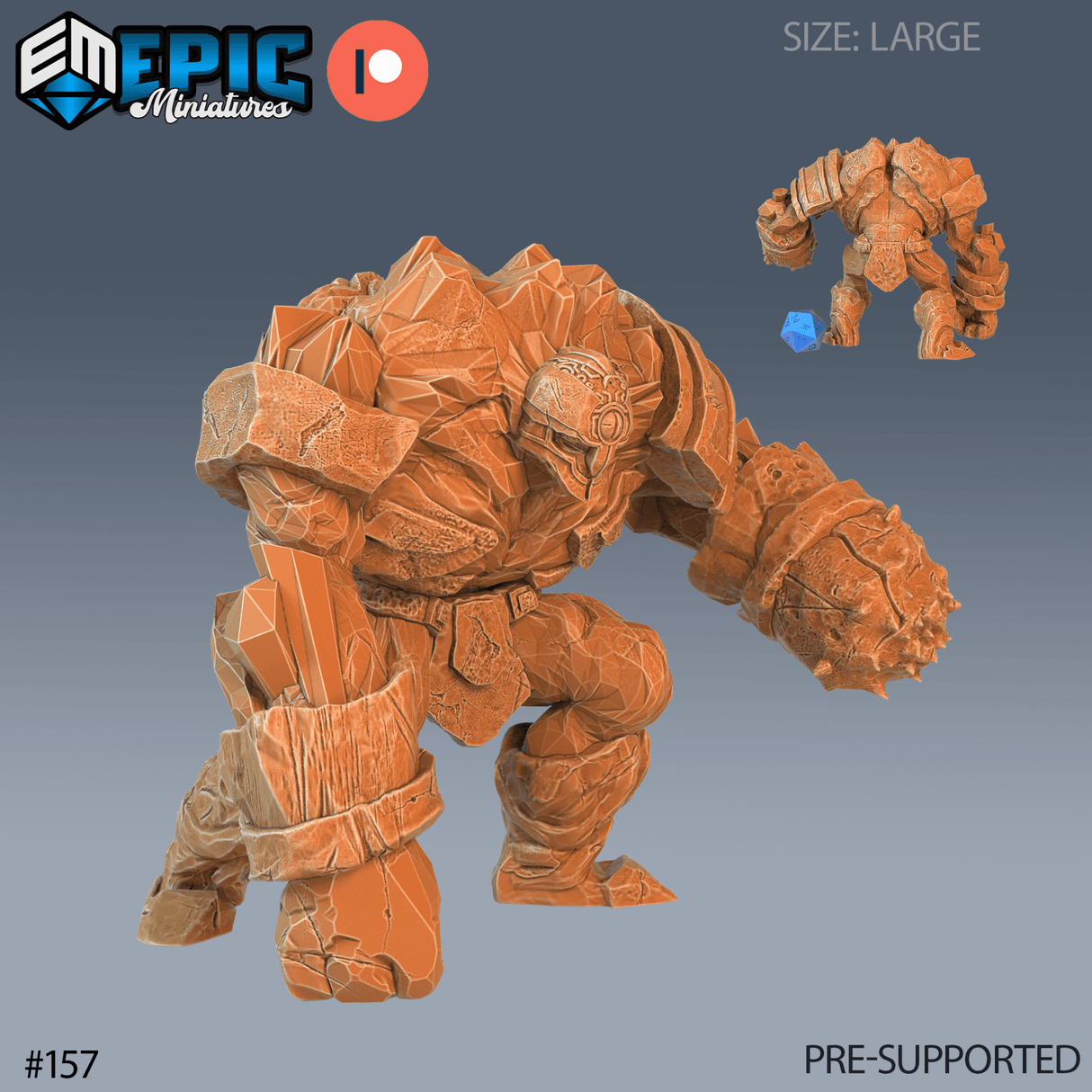 Ice Golem Miniature | C - Tabletop RPG & D&D miniature. Perfect for wargaming & collectors