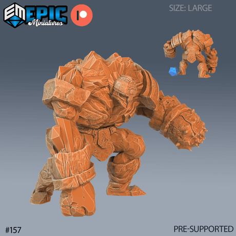 Ice Golem Miniature | C - Tabletop RPG & D&D miniature. Perfect for wargaming & collectors