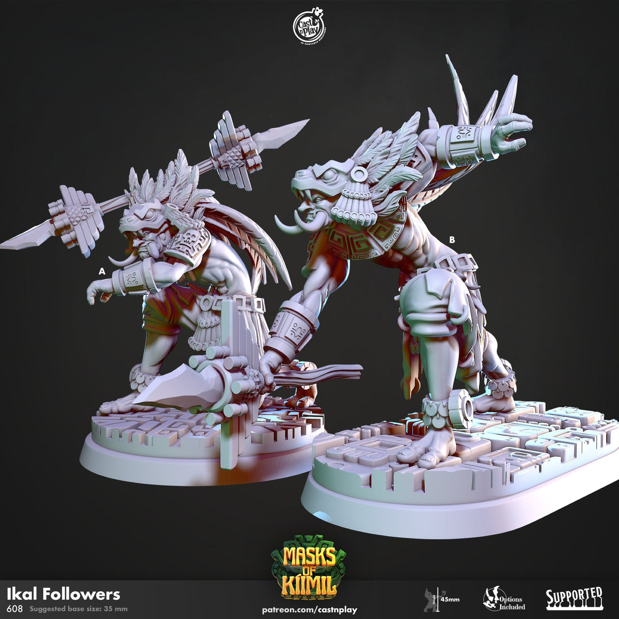 Ikal Followers Miniature | A - Tabletop RPG & D&D miniature. Perfect for wargaming & collectors