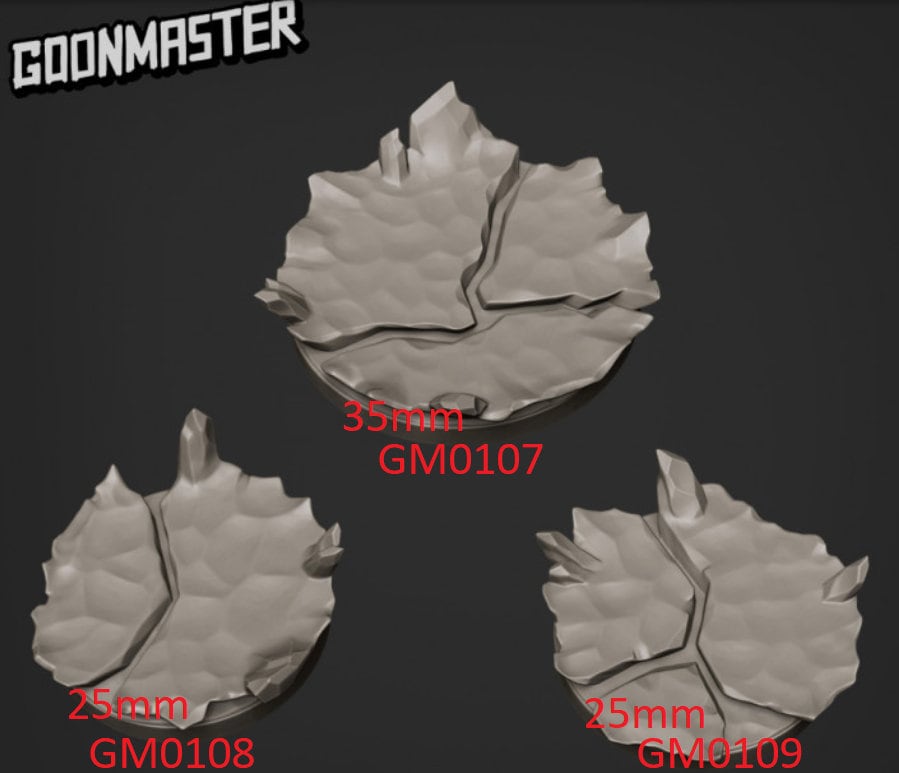 ICE Bases, Goon Master, Dungeon and Dragons, RPG, Dnd, Pathfinder, Dnd, Scenery, Dnd Frozen Base, rubble, Building, 25mm bases, 35mm bases