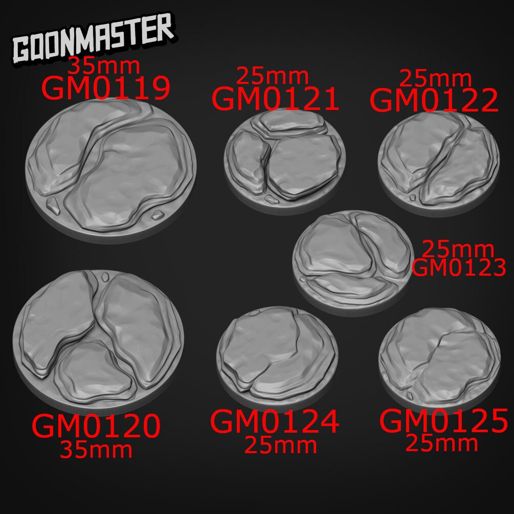 Rock Bases, Goon Master, Dungeon and Dragons, RPG, Dnd, Pathfinder, Dnd, Scenery, Dnd Land Base, Nature, Building, 25mm/35mm Bases