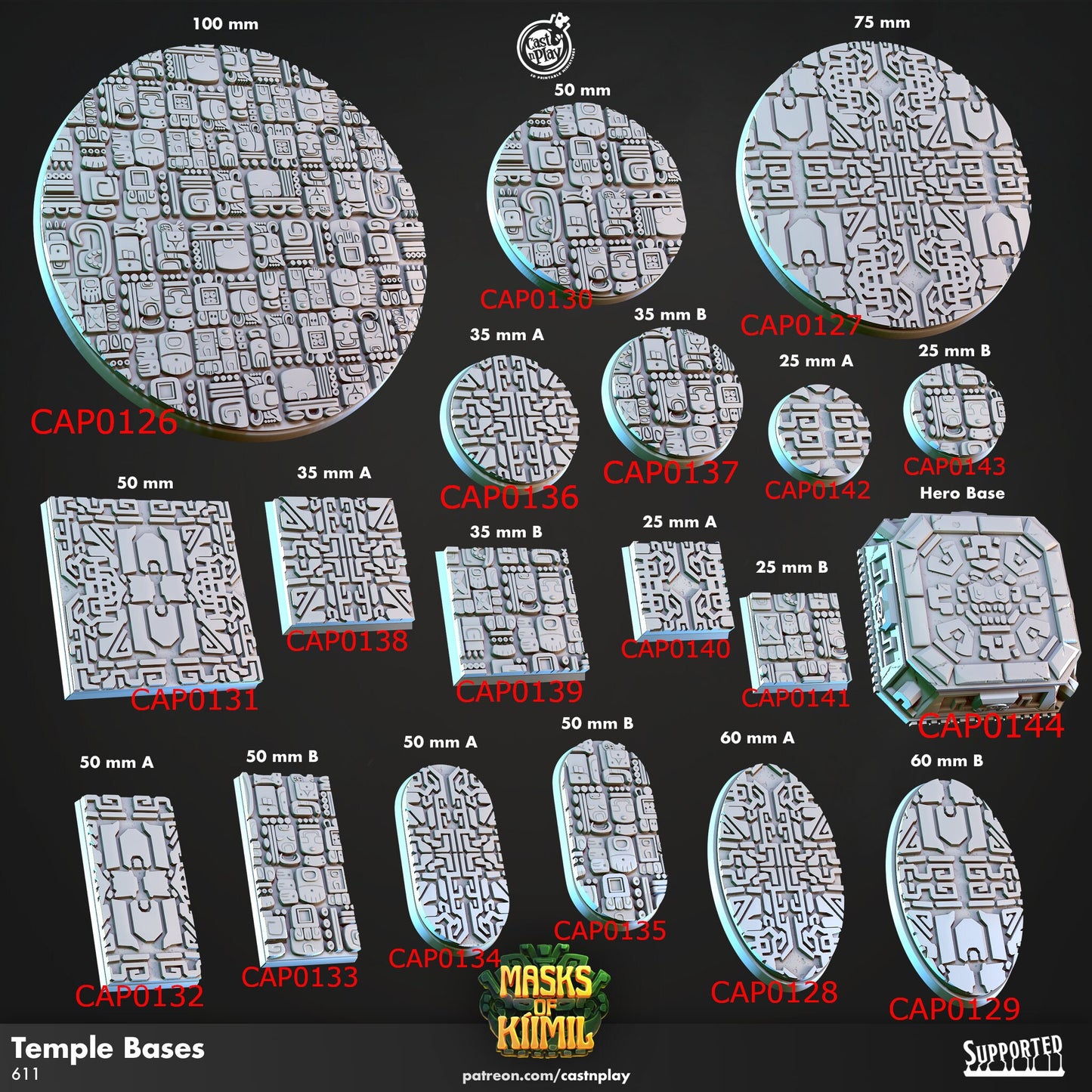 Temple Bases, Goon Master, Dungeon and Dragons, RPG, Dnd, Pathfinder, Dnd, Scenery, Dnd Glyphs Base, 25mm/35mm/50mm/60mm/75mm/100mm Bases