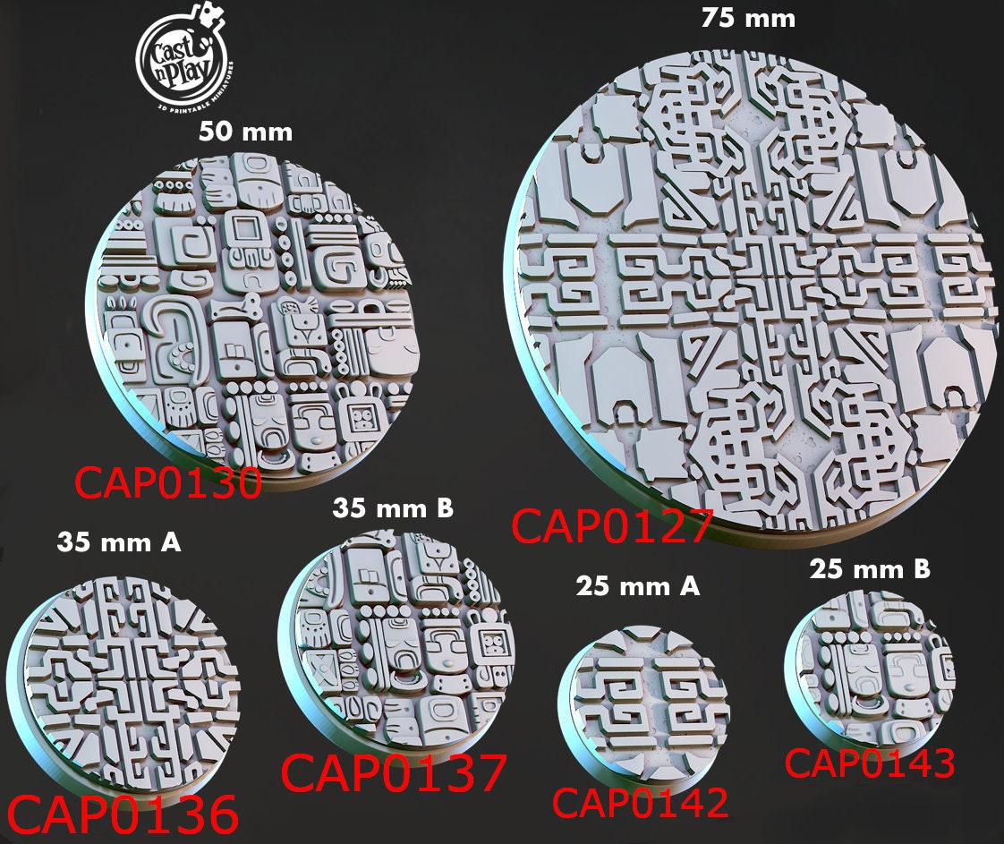 Temple Bases, Goon Master, Dungeon and Dragons, RPG, Dnd, Pathfinder, Dnd, Scenery, Dnd Glyphs Base, 25mm/35mm/50mm/60mm/75mm/100mm Bases