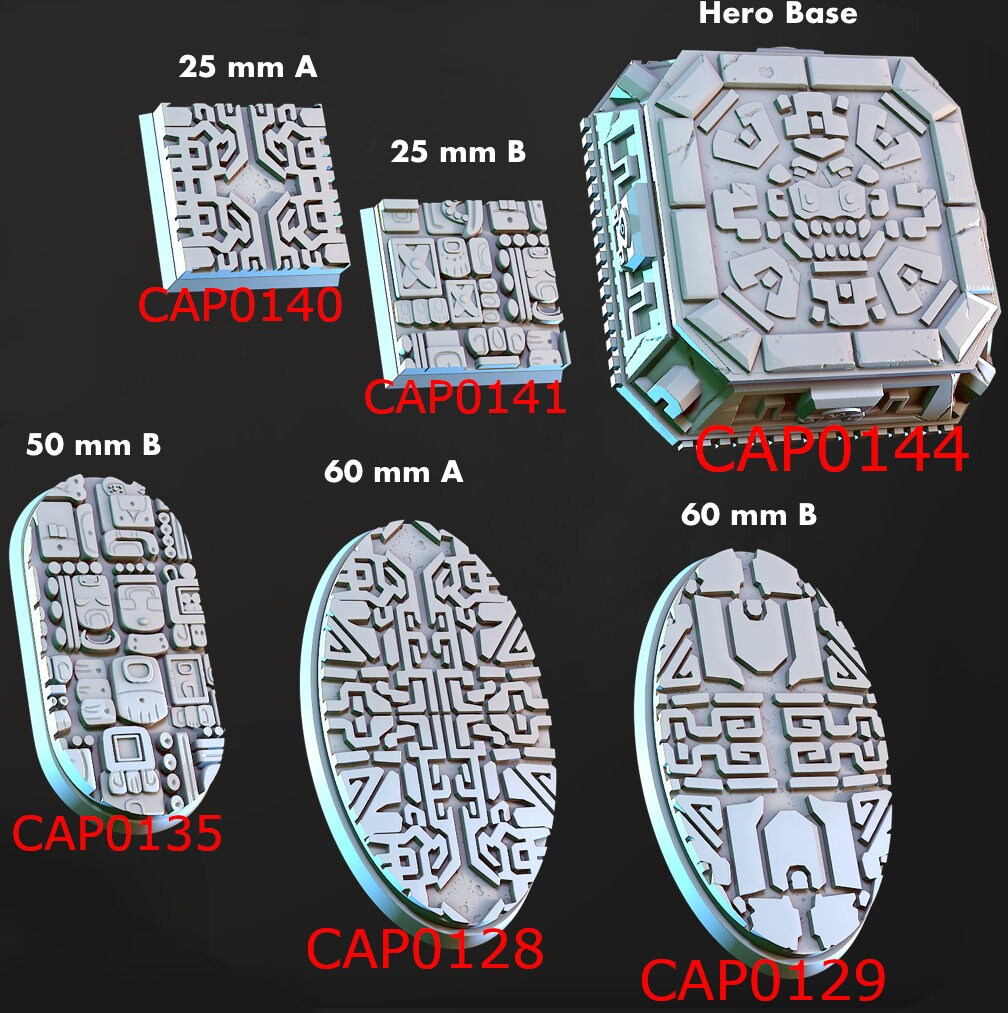 Temple Bases, Goon Master, Dungeon and Dragons, RPG, Dnd, Pathfinder, Dnd, Scenery, Dnd Glyphs Base, 25mm/35mm/50mm/60mm/75mm/100mm Bases