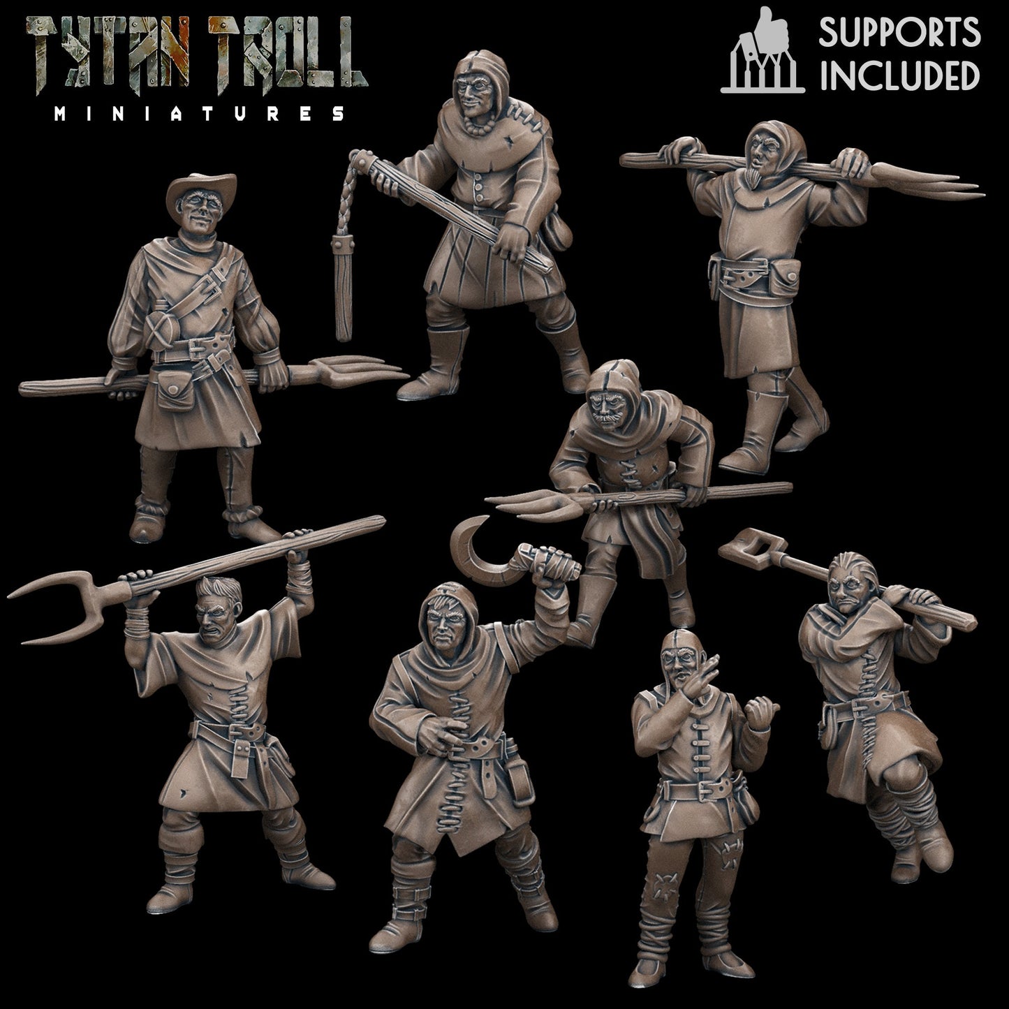 32mm, The  Massive Village Mob Bundle 1 and  2, Medium Miniatures, TytanTroll Miniatures, Dungeon and Dragons, RPG, Dnd, Pathfinder.