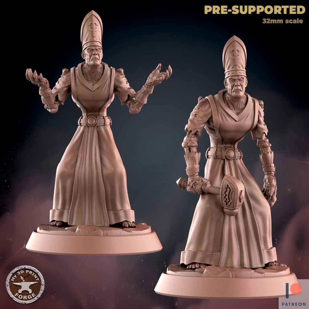 Scarlet Monastary Bundle by My3dPrintForge Dnd, Dungeon and Dragon Mini, Tabletop Miniature, Miniature, Fantasy Miniatures, Ghoul, Cultist