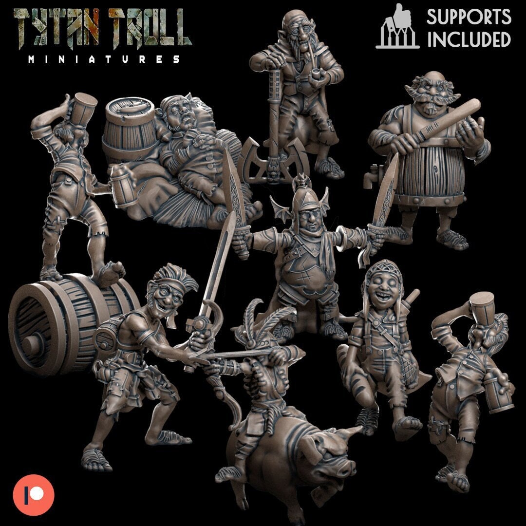 28/32mm, The Halfling Bundle , Medium Miniatures, TytanTroll Miniatures, Dungeon and Dragons, RPG, Dnd, Pathfinder, Dwarves, Little People .
