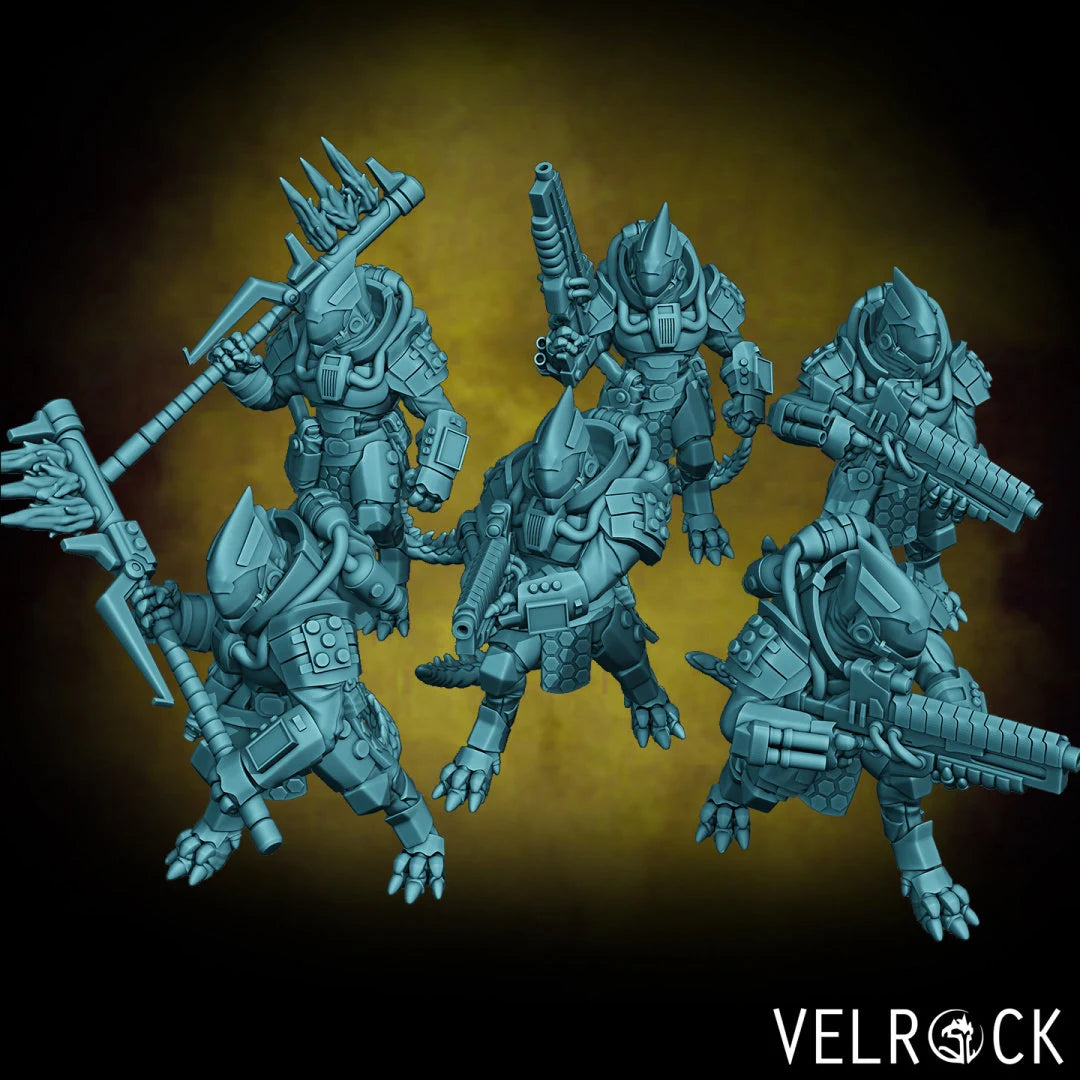 Heavy Lizardmen Scifi squad by velrock