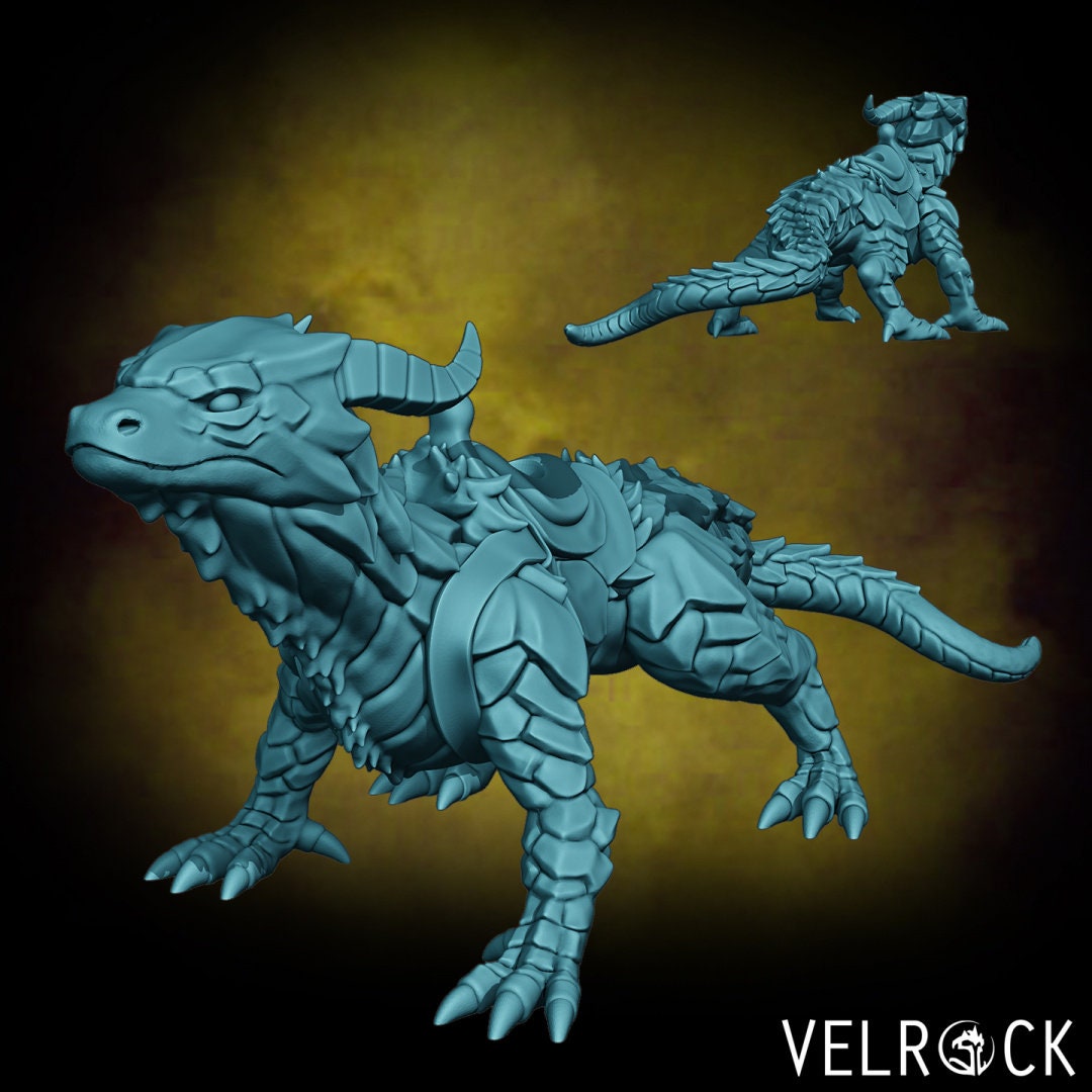 Drake Saddled Miniature by Velrock miniature, dnd Drake, Tabletop drake in both 32mm scale and 28mm scale, 28mm scale Drake miniature,