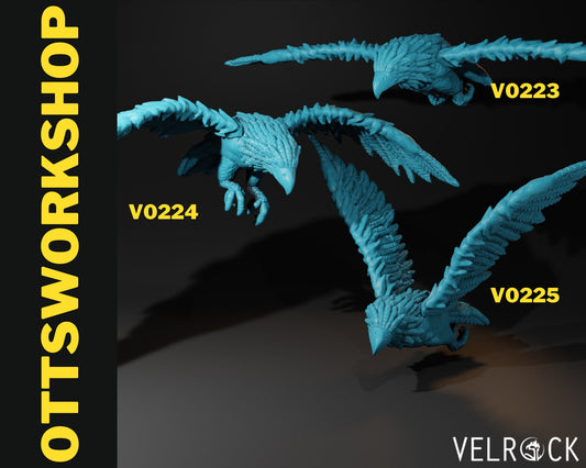 Eagle Miniature by Velrock, DnD Miniature Eagle, 28mm & 32mm Scale Bird, Eagle Familiar, Hawk Miniature, 28mm Miniatures, Bird Miniature