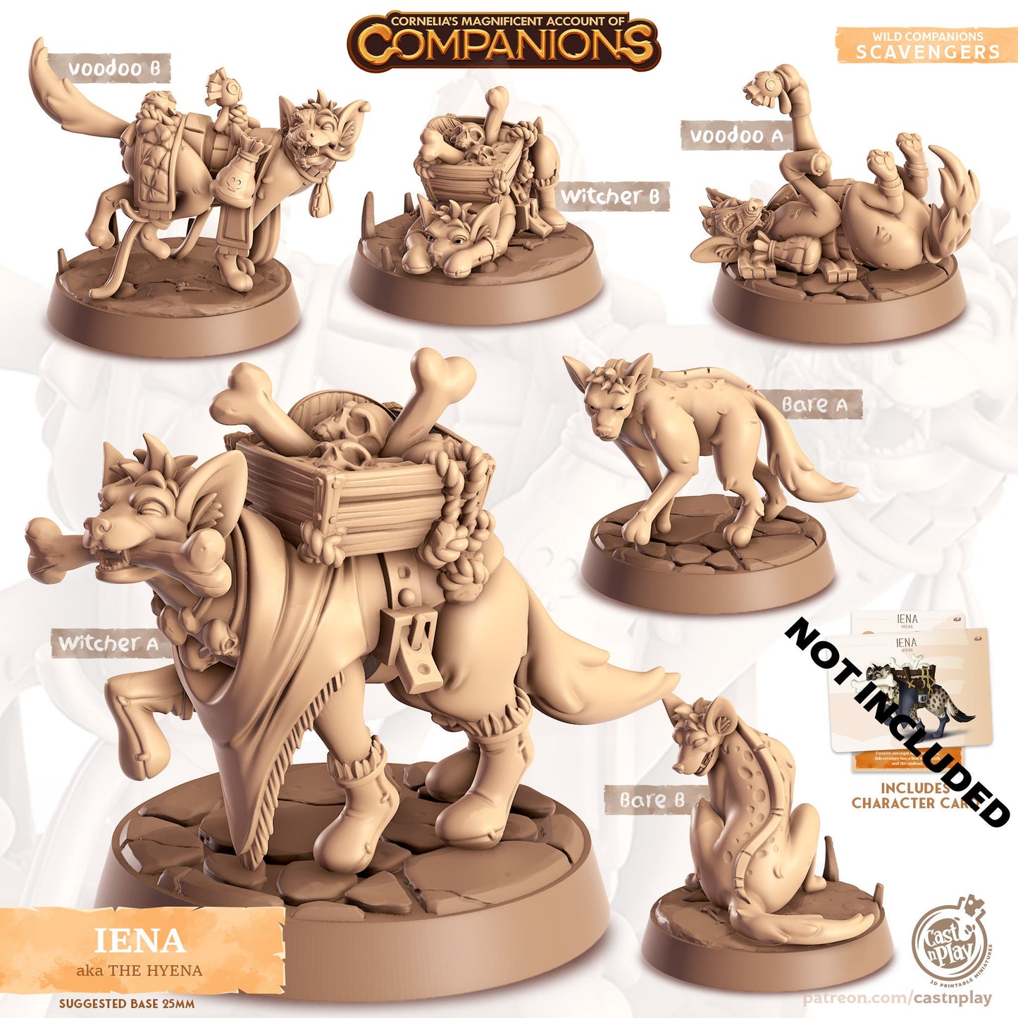 32/28mm The Hyena Companion, CastnPlay miniatures , Role Playing Games Miniature, WoW, Dungeon and Dragons, RPG, DnD, Scavenger.