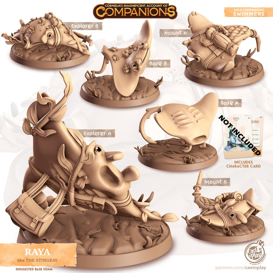 32/28mm The Stingray Companion, CastnPlay miniatures , Role Playing Games Miniature, WoW, Dungeon and Dragons, RPG, DnD, Manatee.