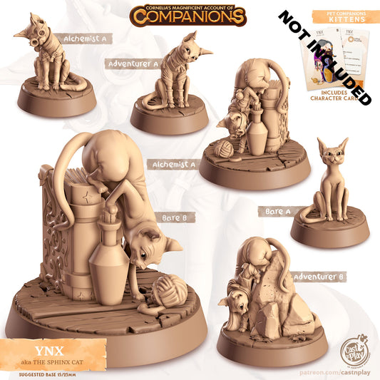 32/28mm The Sphinx Cat Companion, CastnPlay miniatures , Role Playing Games Miniature, WoW, Dungeon and Dragons, RPG, DnD,Cats, Kittens.