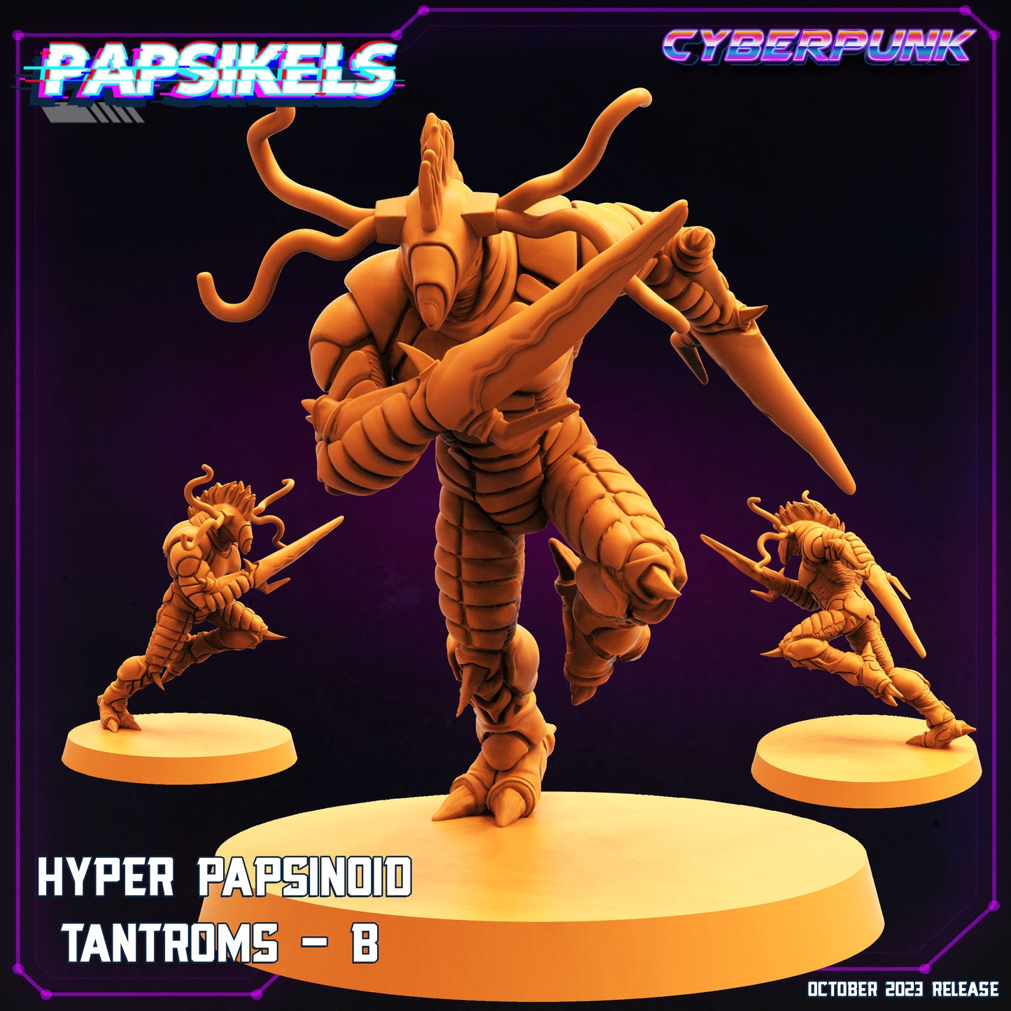 Hyper Papsinoid Tantroms Miniatures by Papsikels Miniatures Dnd, Dungeon and Dragon Mini, Tabletop Miniature, Aliens, Sci Fi.