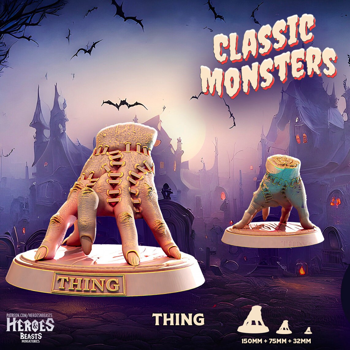 The Thing, 150mm, 75mm, 32mm Scale, Bust, Role Playing Games Miniature, WoW, Dungeon and Dragons,, DnD, Classic Movie.