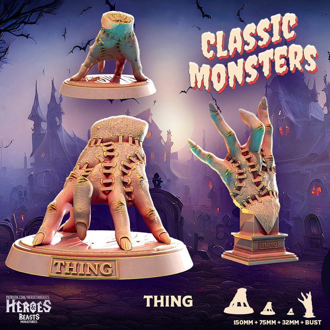 The Thing, 150mm, 75mm, 32mm Scale, Bust, Role Playing Games Miniature, WoW, Dungeon and Dragons,, DnD, Classic Movie.