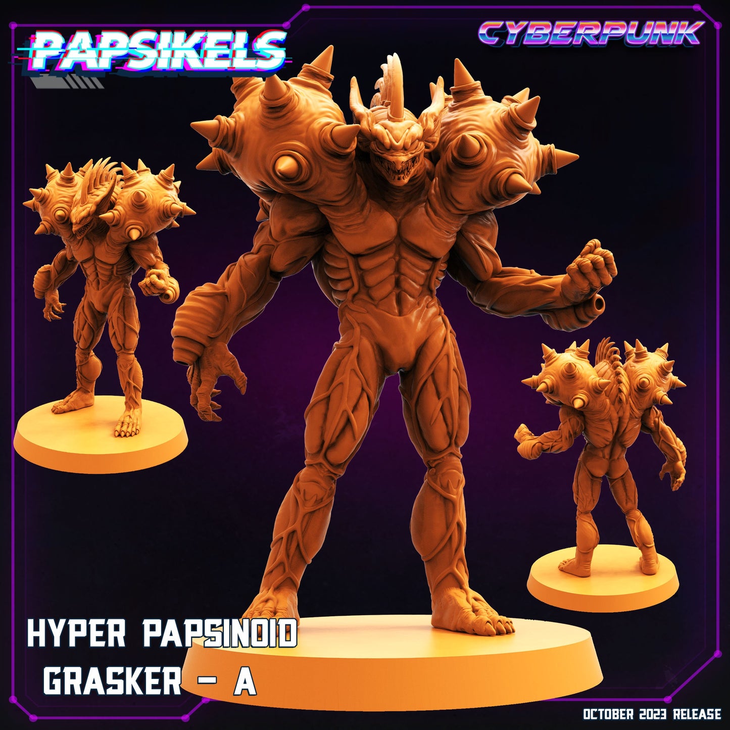 Hyper Papsinoid Grasker Miniatures by Papsikels Miniatures Dnd, Dungeon and Dragon Mini, Tabletop Miniature, Aliens, Sci Fi.