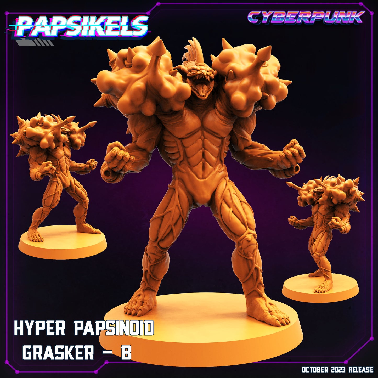 Hyper Papsinoid Grasker Miniatures by Papsikels Miniatures Dnd, Dungeon and Dragon Mini, Tabletop Miniature, Aliens, Sci Fi.