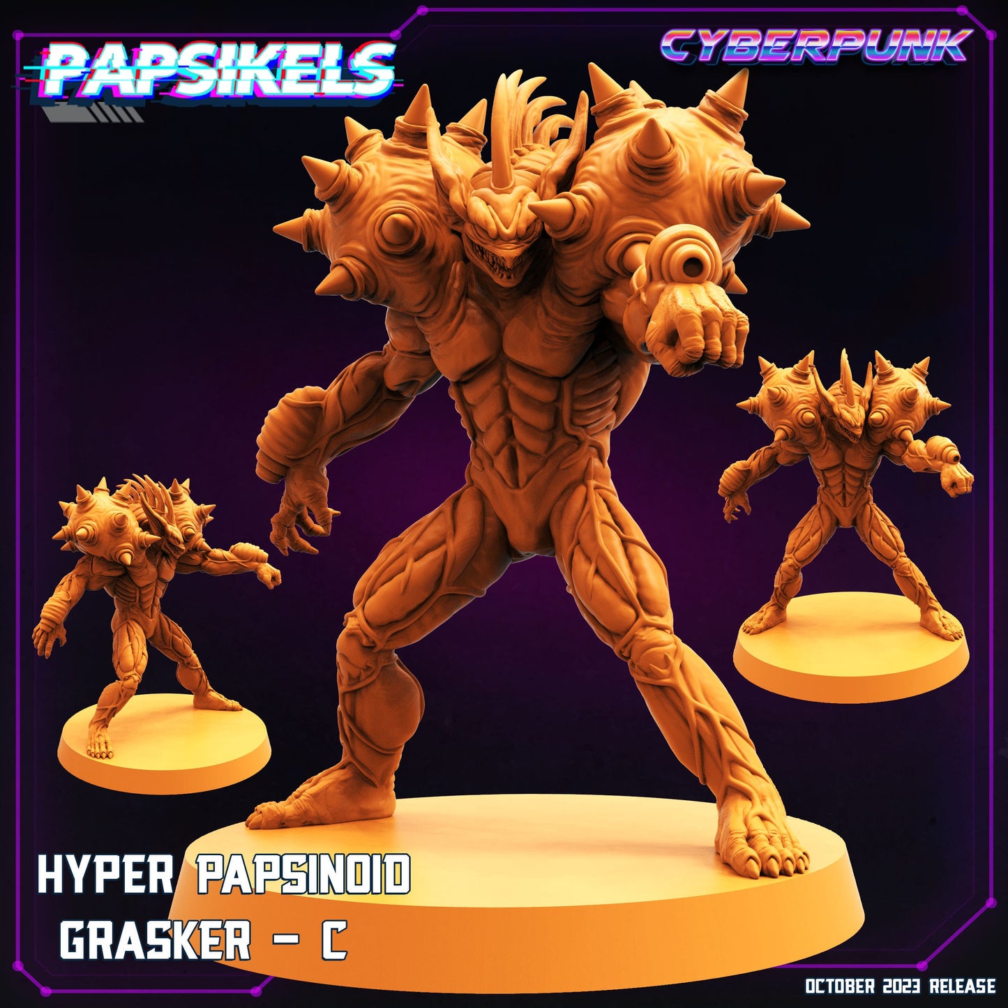 Hyper Papsinoid Grasker Miniatures by Papsikels Miniatures Dnd, Dungeon and Dragon Mini, Tabletop Miniature, Aliens, Sci Fi.