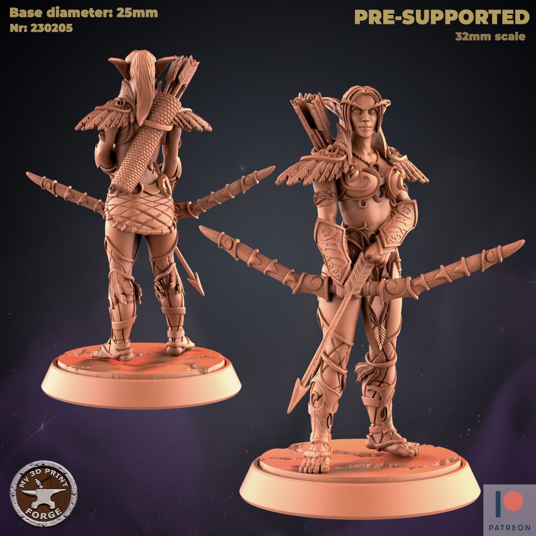 Elf Hunter, by My3DprintForge Dnd, Dungeon and Dragon Mini, Tabletop Miniature, Miniature, Fantasy Miniatures, Dnd Model's, Miniature models