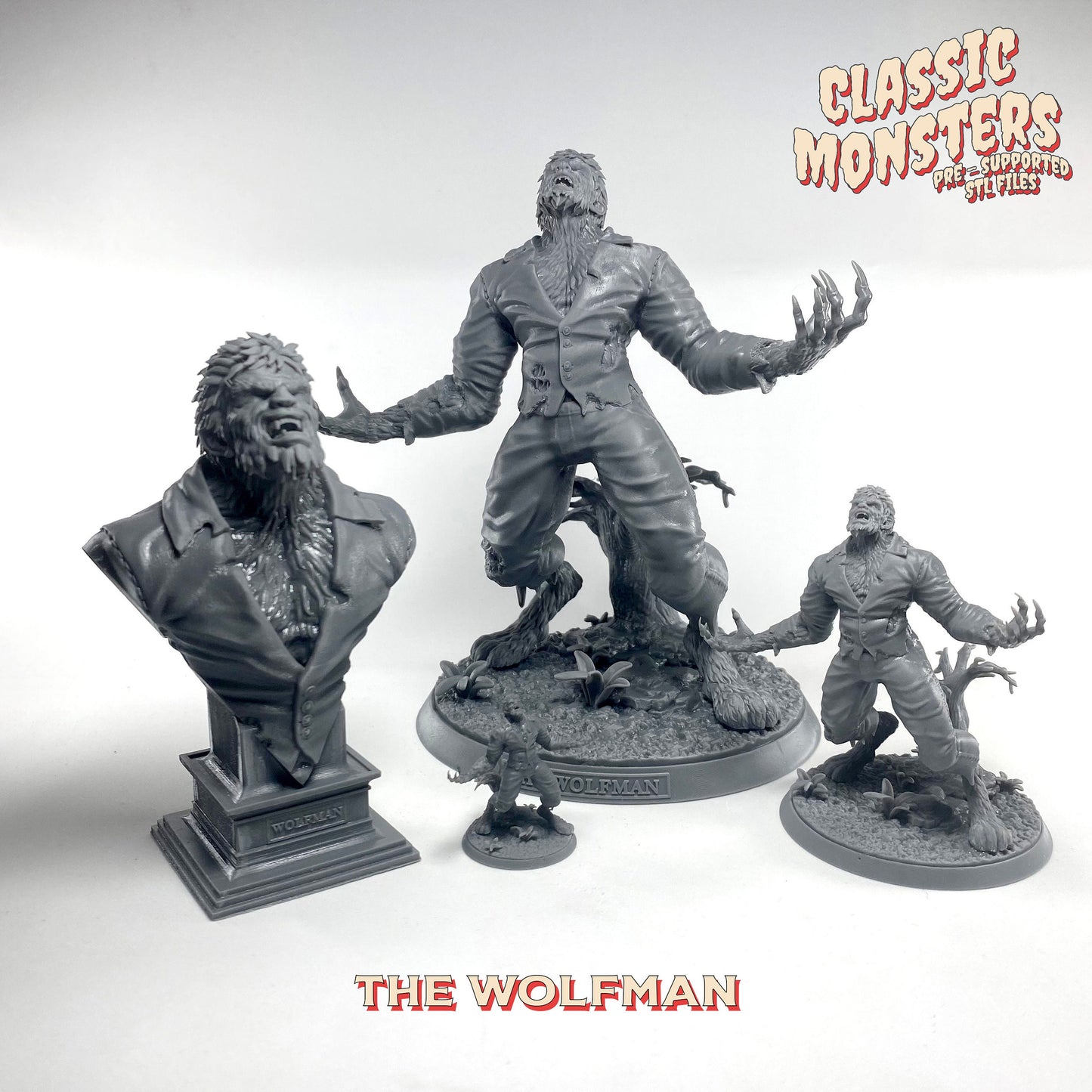 The Wolfman, 150mm, 75mm, 32mm Scale, Bust, Role Playing Games Miniature, WoW, Dungeon and Dragons,, DnD, Classic Movie.