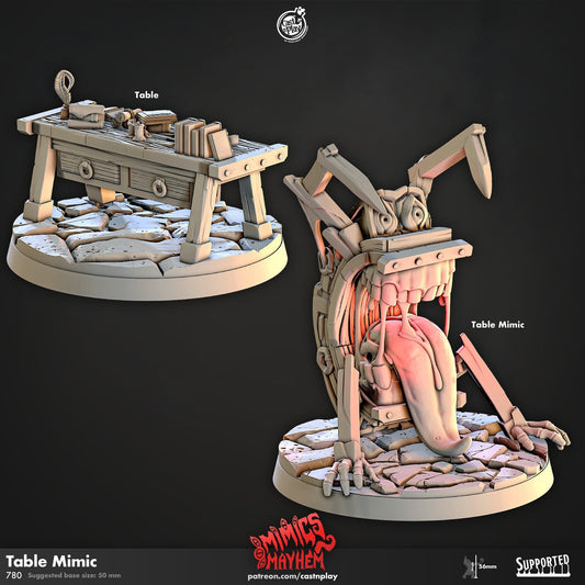 32mm Table Mimic, Mimic Madness, CastnPlay, Large miniatures , Role Playing Games Miniature, Dungeon and Dragons, Mimics.