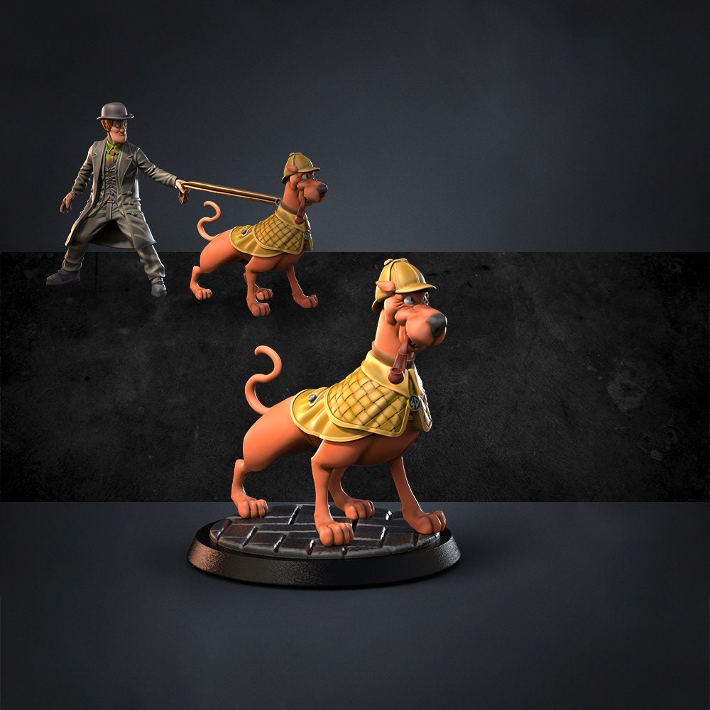 Dr Waggy, Dooby Roo and Team, 32mm Scale, Miniature, Role Playing Games Miniature, WoW, Dungeon and Dragons, DnD, Cartoon, Mystery.