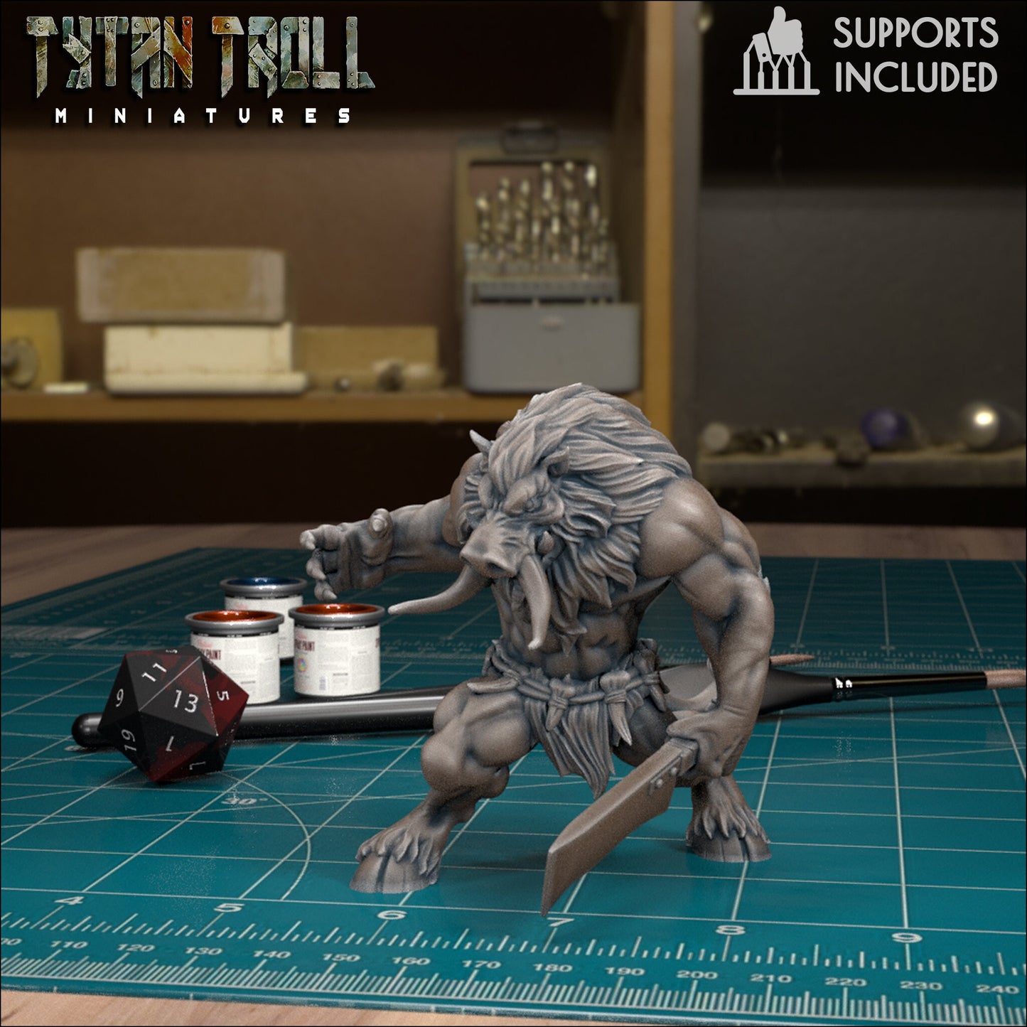 28/32mm, Wereboar Bundle , TytanTroll Minitures, Dungeon and Dragons, RPG, Dnd, Pathfinder, Lycanthropes, Werewolves.