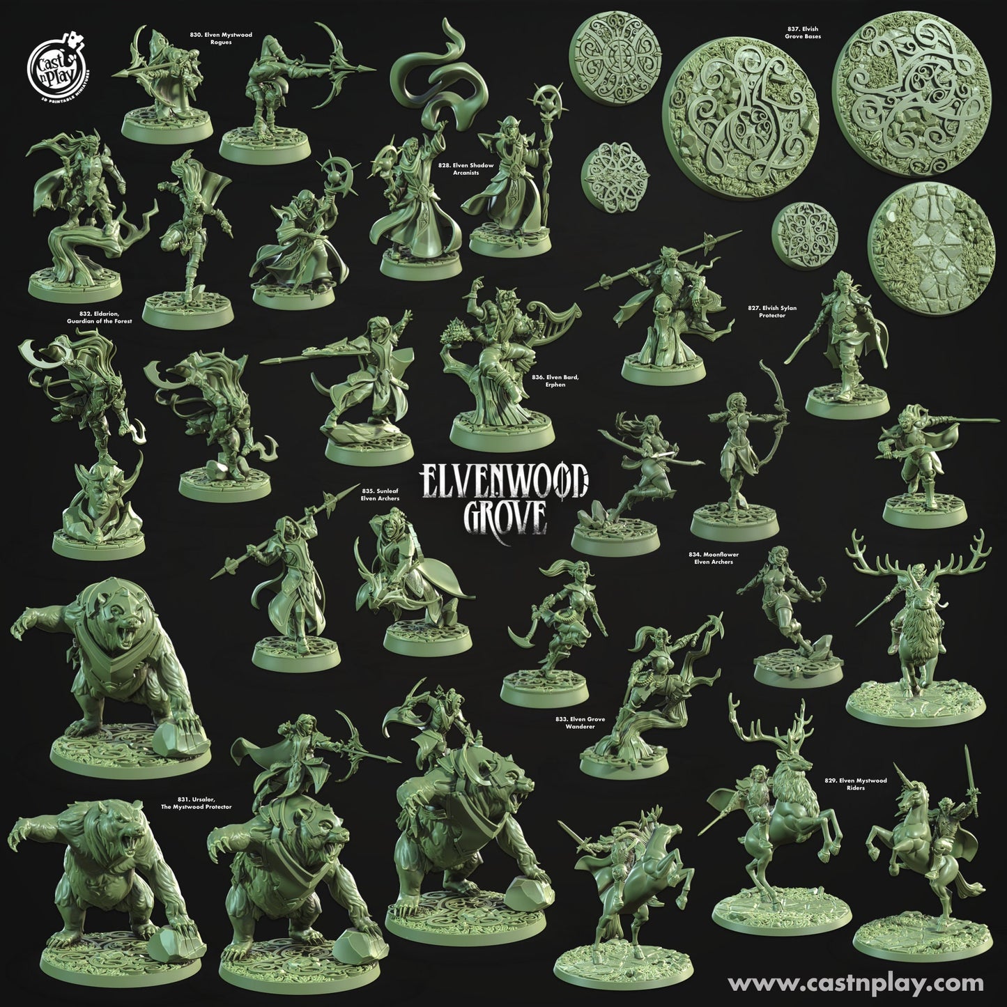 32mm, Elven Bard, Erphen , Elvenwood Grove, CastnPlay miniatures , Role Playing Games Miniature, WoW, Dungeon and Dragons, RPG, DnD.