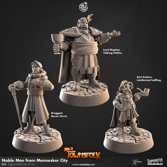 32mm, Noble Men from Mennesker City , Townsfolk Vol 2, CastnPlay miniatures , Role Playing Games Miniature, WoW, Dungeon and Dragons, RPG.