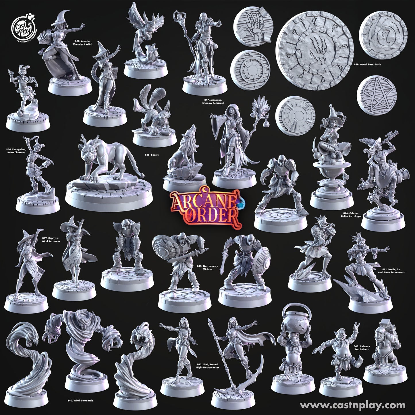 32mm, Celeste, Stellar Astrologer , Arcane Order, CastnPlay miniatures , Role Playing Games Miniature, WoW, Dungeon and Dragons, RPG.
