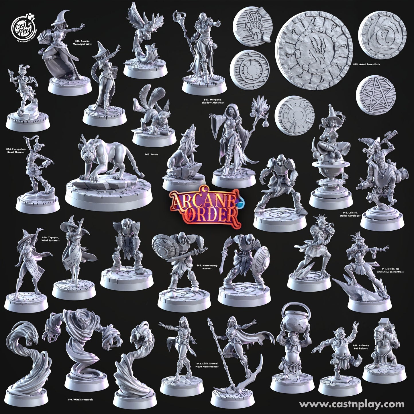 32mm, Evangeline, Beast Charmer , Arcane Order, CastnPlay miniatures , Role Playing Games Miniature, WoW, Dungeon and Dragons, RPG.