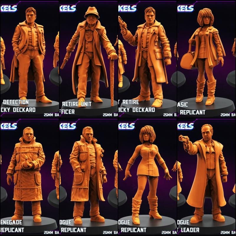 Replicants and Runners Miniatures by Papsikels Miniatures Dnd, Dungeon and Dragon Mini, Tabletop Miniature, Space Crew, Sci Fi.