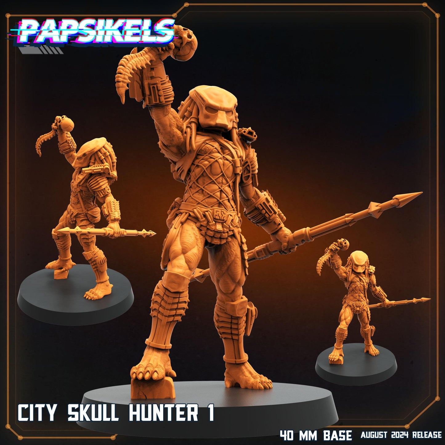 City Skull Hunter Miniatures by Papsikels Miniatures Dnd, Dungeon and Dragon Mini, Tabletop Miniature, Aliens, Sci Fi.