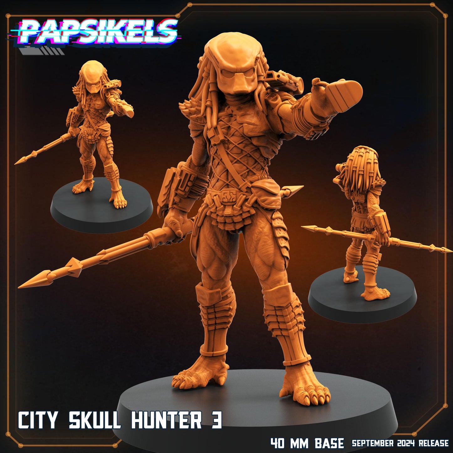 City Skull Hunter Miniatures by Papsikels Miniatures Dnd, Dungeon and Dragon Mini, Tabletop Miniature, Aliens, Sci Fi.