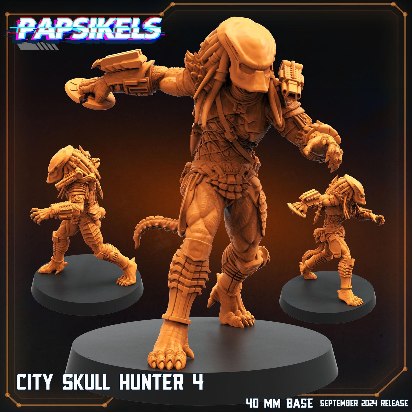 City Skull Hunter Miniatures by Papsikels Miniatures Dnd, Dungeon and Dragon Mini, Tabletop Miniature, Aliens, Sci Fi.