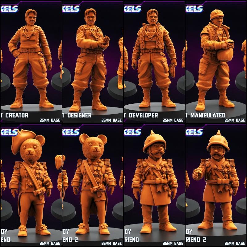Replicants and Runners Miniatures by Papsikels Miniatures Dnd, Dungeon and Dragon Mini, Tabletop Miniature, Space Crew, Sci Fi.