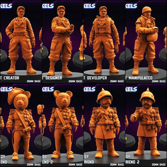 Replicants and Runners Miniatures by Papsikels Miniatures Dnd, Dungeon and Dragon Mini, Tabletop Miniature, Space Crew, Sci Fi.