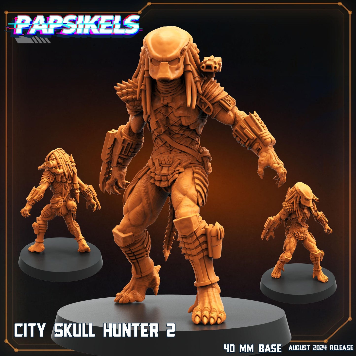 City Skull Hunter Miniatures by Papsikels Miniatures Dnd, Dungeon and Dragon Mini, Tabletop Miniature, Aliens, Sci Fi.