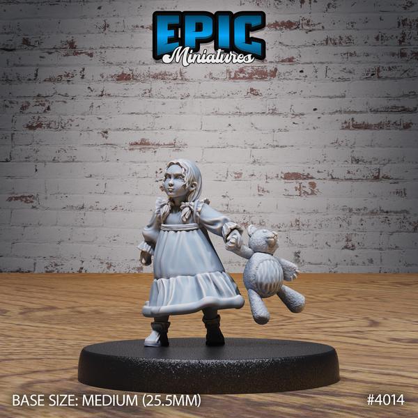 Medieval NPC Miniature Set | 28mm & 32mm Townsfolk Figures - Guard and Children for DnD, Pathfinder, Tabletop RPGs, Wargames, and Fantasy