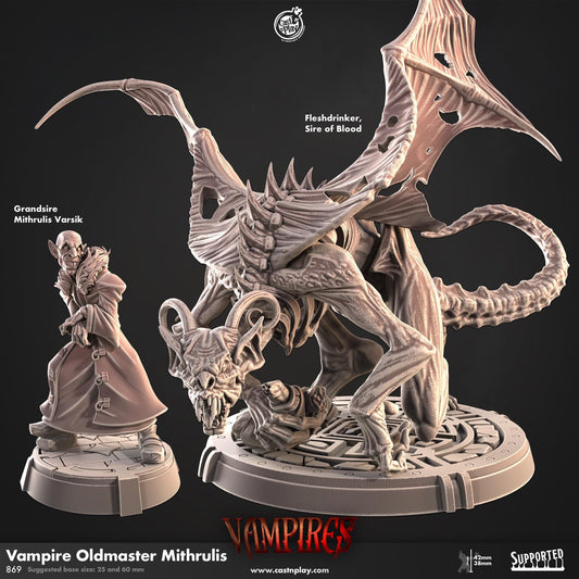 32mm, 28mm, , Vampire Oldmaster Mithrulis,Vampires! CastnPlay miniatures , Role Playing Games Miniature, WoW, Dungeon and Dragons, RPG, DnD.