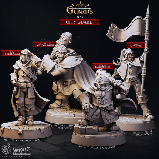 32mm, 28mm, City Guard, The City Guards!, CastnPlay miniatures , Role Playing Games Miniature, WoW, Dungeon and Dragons, RPG, DnD.