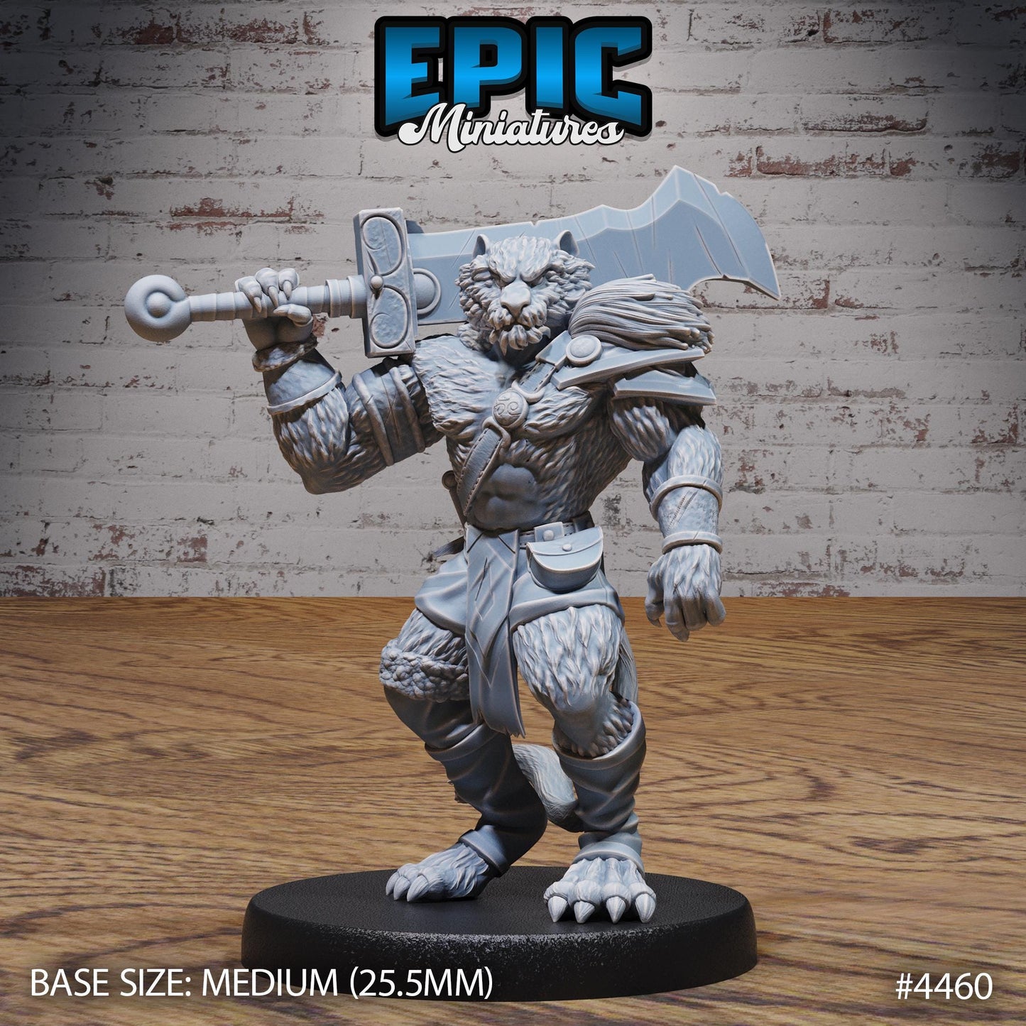 Tiger Folk Adventurer Miniature | 28mm & 32mm Scale Fierce Feline Warrior for DnD, Pathfinder, Tabletop RPGs, and Fantasy Adventures