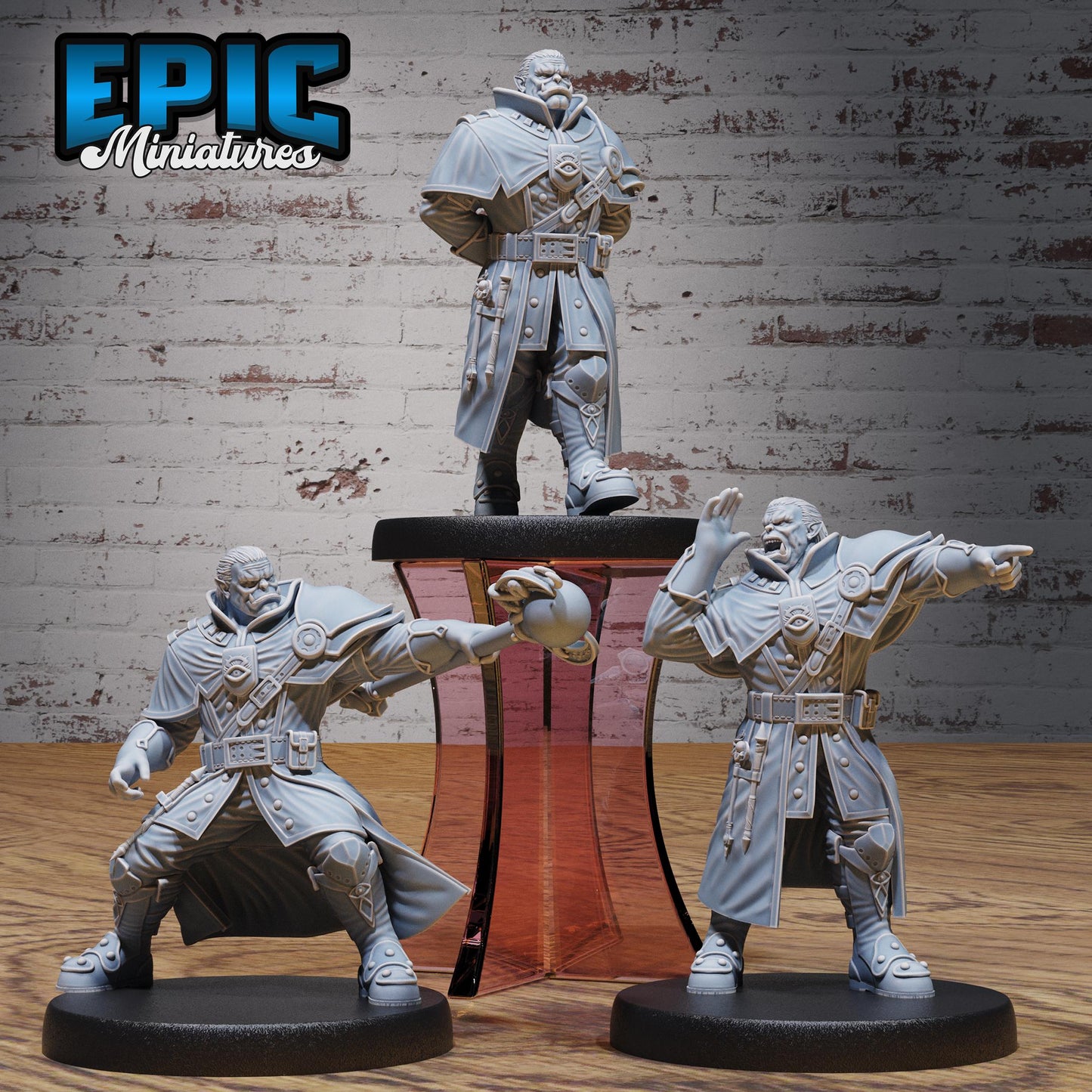 Orc Guild Wizard or Sergeant Miniature | 28mm & 32mm Modern Battle Orc for DnD, Pathfinder, Wargames, and Fantasy or Modern RPGs