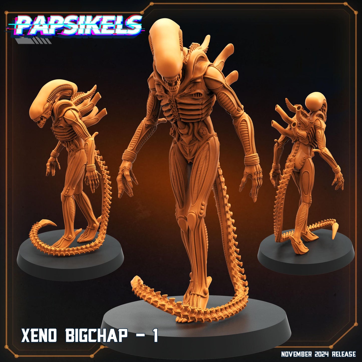 Xeno Bigchap  Miniatures by Papsikels Miniatures Dnd, Movies, Horror Films, Tabletop Miniature, Aliens, Sci Fi.