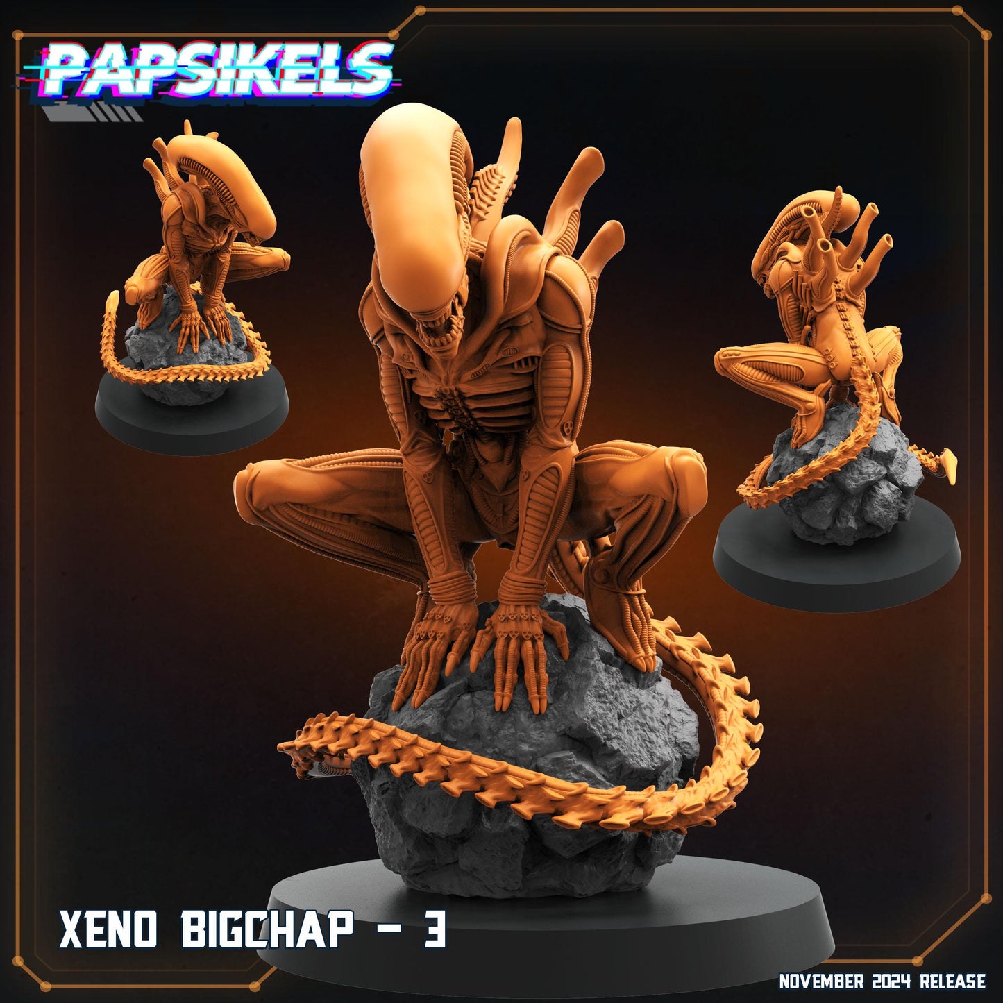 Xeno Bigchap  Miniatures by Papsikels Miniatures Dnd, Movies, Horror Films, Tabletop Miniature, Aliens, Sci Fi.