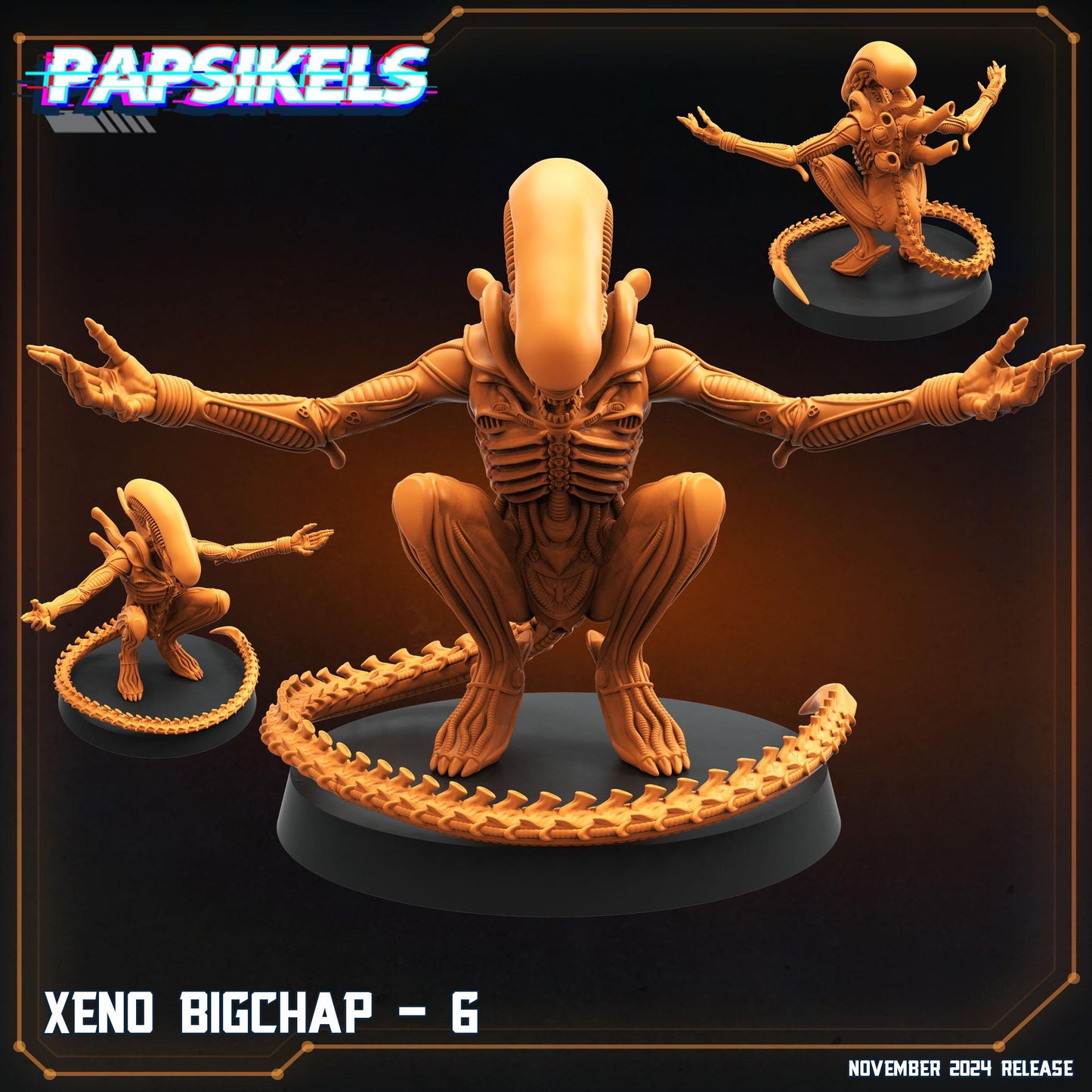 Xeno Bigchap  Miniatures by Papsikels Miniatures Dnd, Movies, Horror Films, Tabletop Miniature, Aliens, Sci Fi.